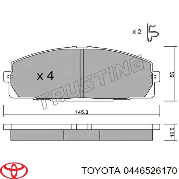 0446526170 Toyota pastillas de freno delanteras