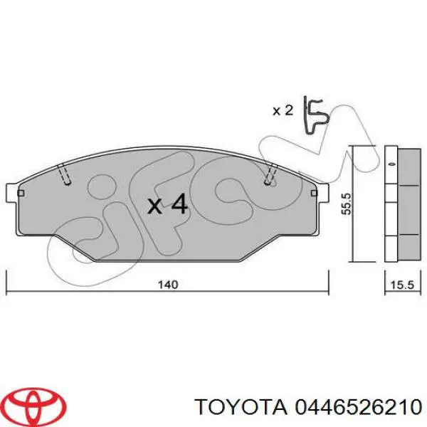 0446526210 Toyota pastillas de freno delanteras