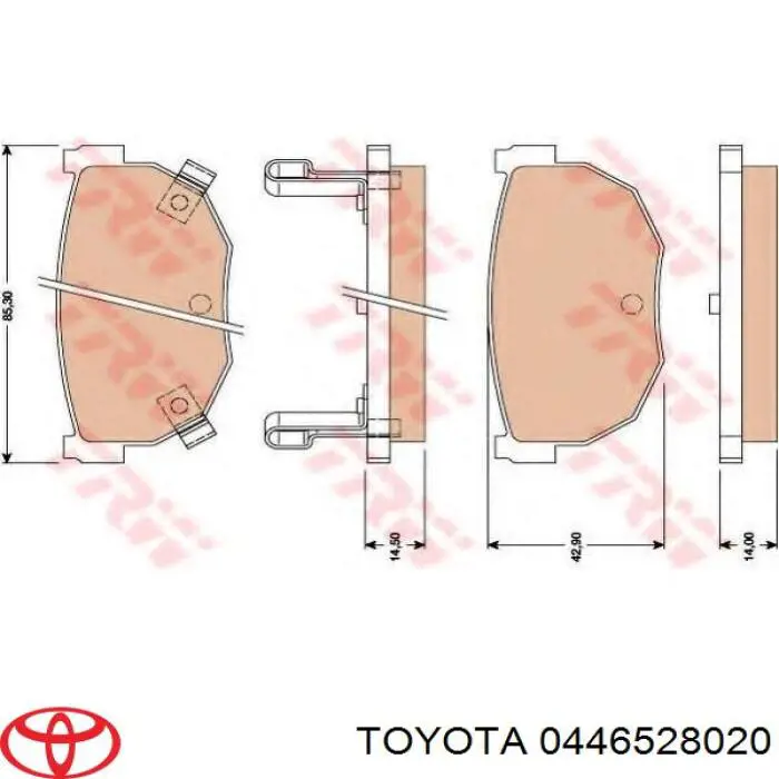 0446528020 Toyota pastillas de freno delanteras