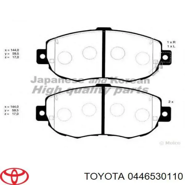 0446530110 Toyota pastillas de freno delanteras