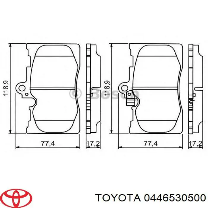 0446530500 Toyota pastillas de freno delanteras