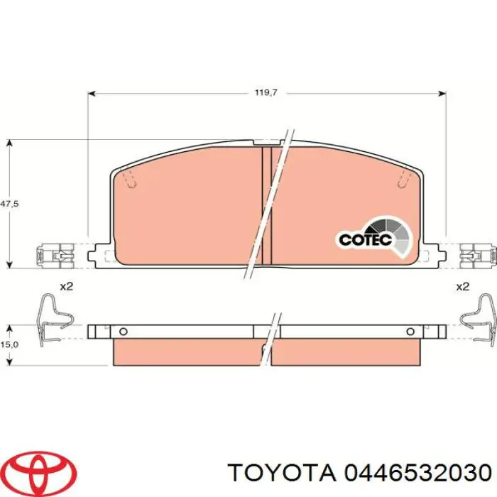 0446532030 Toyota pastillas de freno delanteras