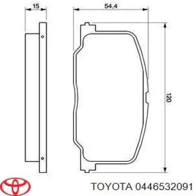 0446532091 Toyota pastillas de freno delanteras