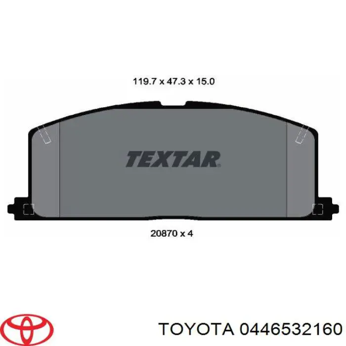 0446532160 Toyota pastillas de freno delanteras