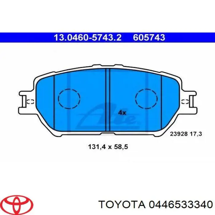 0446533340 Toyota pastillas de freno delanteras