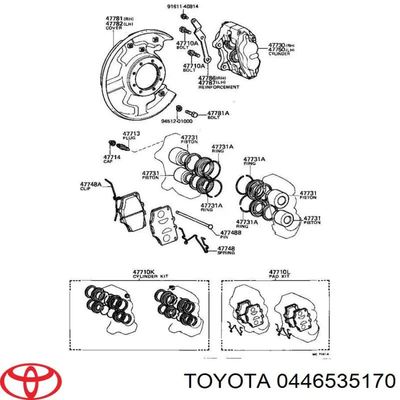 0446535170 Toyota pastillas de freno delanteras