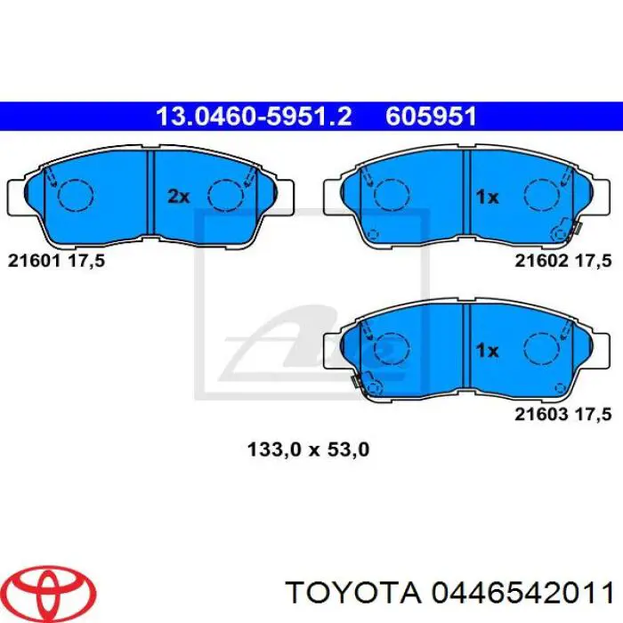 0446542011 Toyota pastillas de freno delanteras