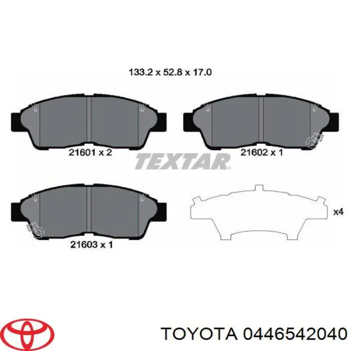 0446542040 Toyota pastillas de freno delanteras