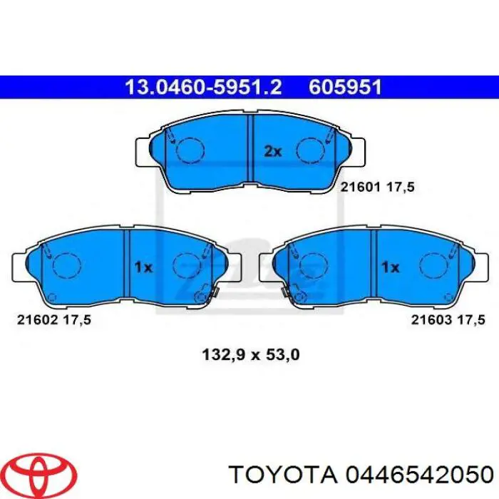 0446542050 Toyota pastillas de freno delanteras