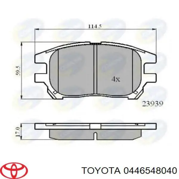 0446548040 Toyota pastillas de freno delanteras