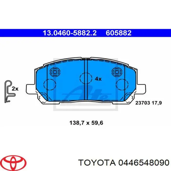 0446548090 Toyota pastillas de freno delanteras