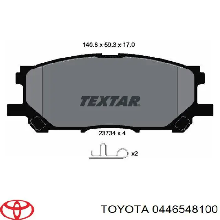 0446548100 Toyota pastillas de freno delanteras