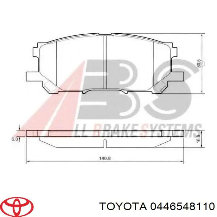 0446548110 Toyota pastillas de freno delanteras