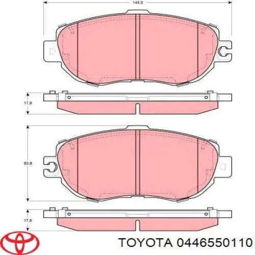 0446550110 Toyota pastillas de freno delanteras