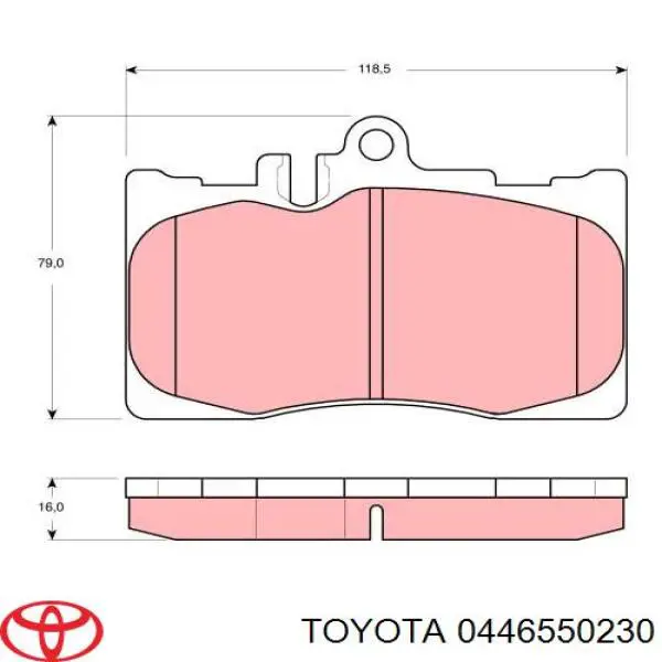 0446550230 Toyota pastillas de freno delanteras