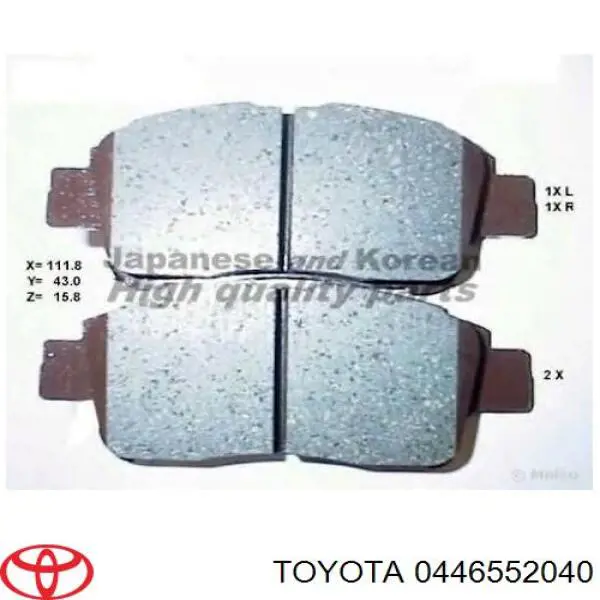 0446552040 Toyota pastillas de freno delanteras