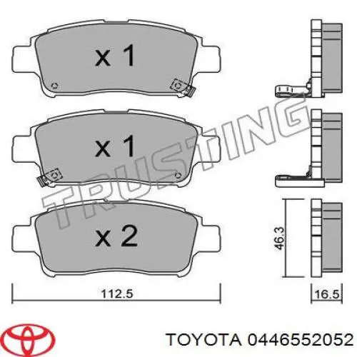 0446552052 Toyota pastillas de freno delanteras