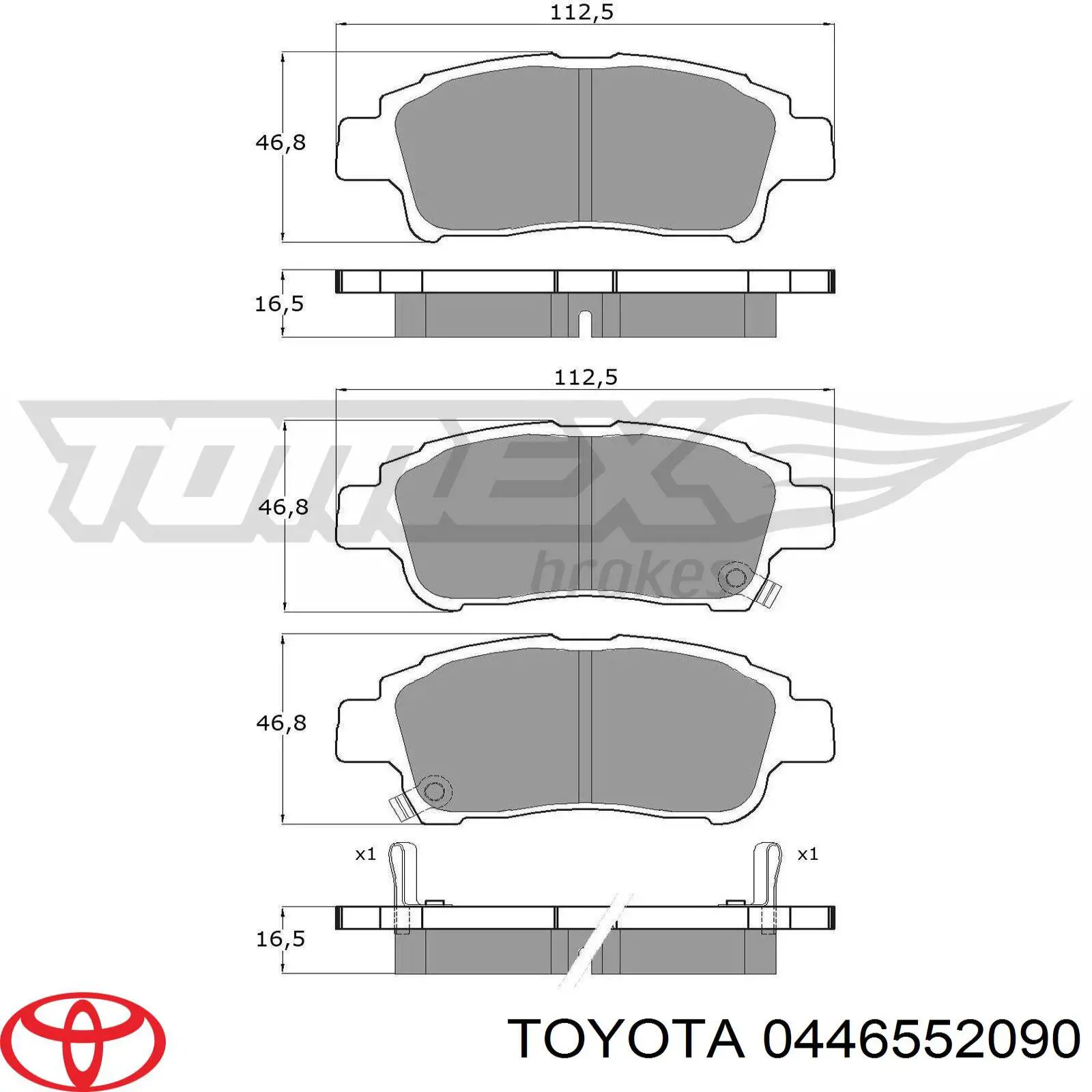 0446552090 Toyota pastillas de freno delanteras