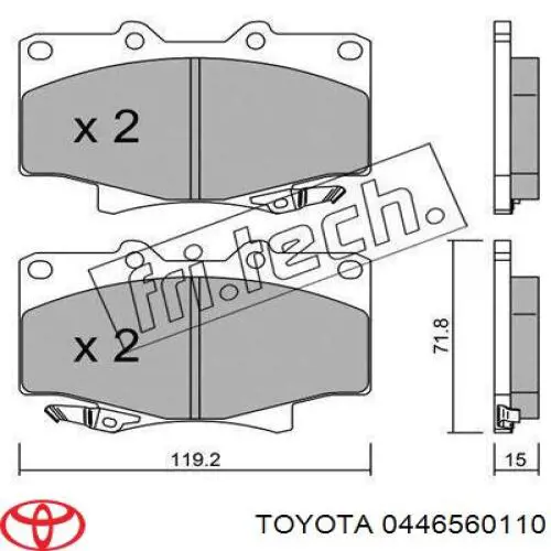 0446560110 Toyota pastillas de freno delanteras