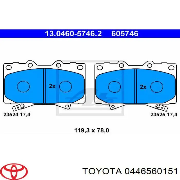 0446560151 Toyota pastillas de freno delanteras