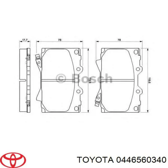 0446560340 Toyota pastillas de freno delanteras