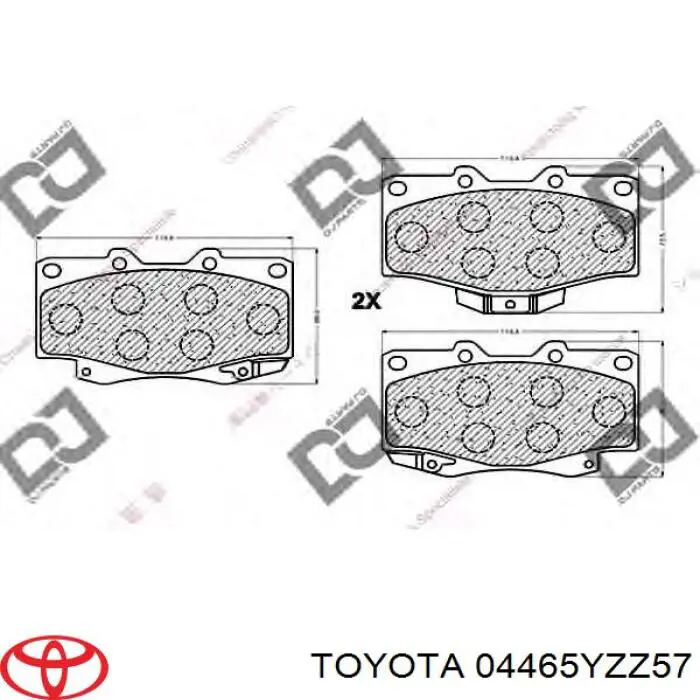 04465YZZ57 Toyota pastillas de freno delanteras