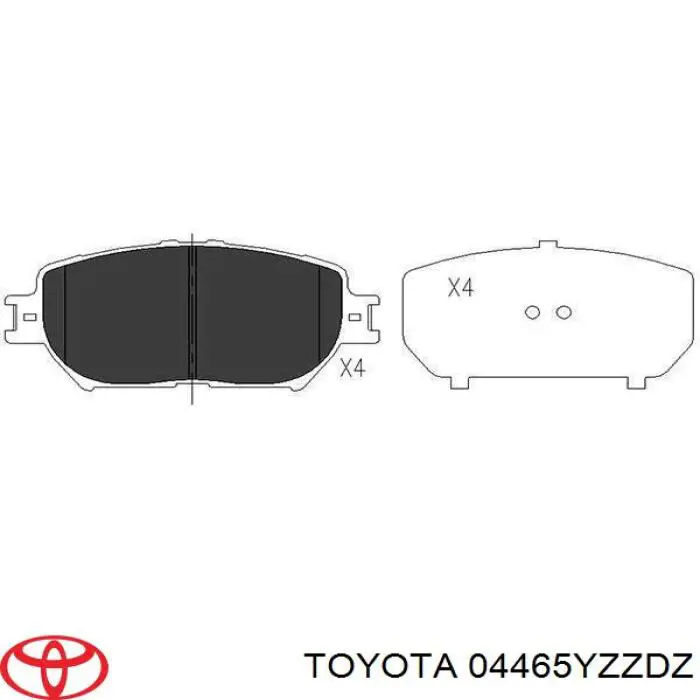 04465YZZDZ Toyota pastillas de freno delanteras