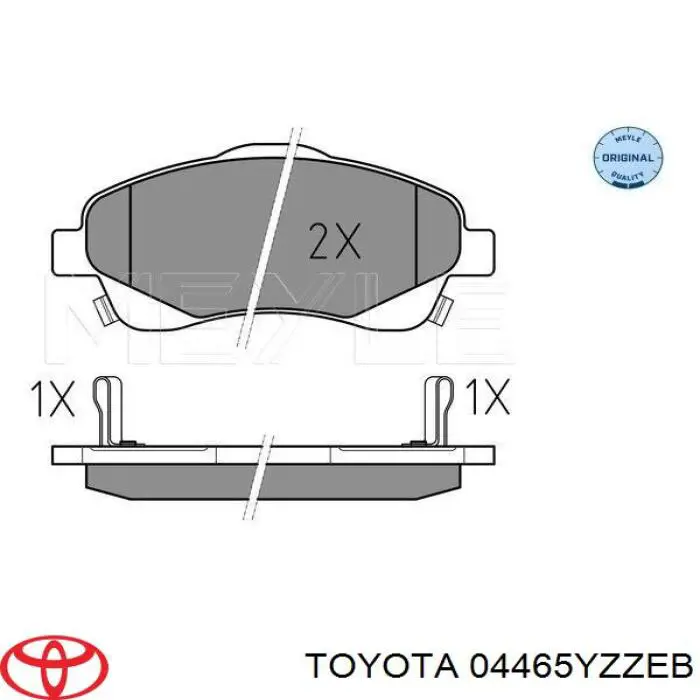 04465YZZEB Toyota pastillas de freno delanteras