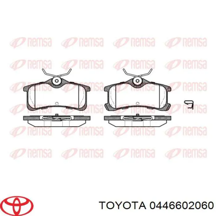 0446602060 Toyota pastillas de freno traseras