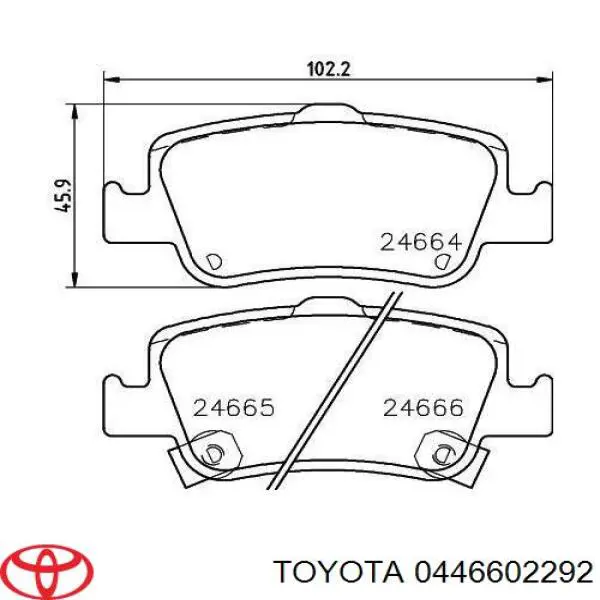 0446602292 Toyota pastillas de freno traseras