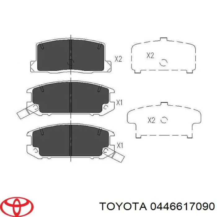 0446617090 Toyota pastillas de freno traseras