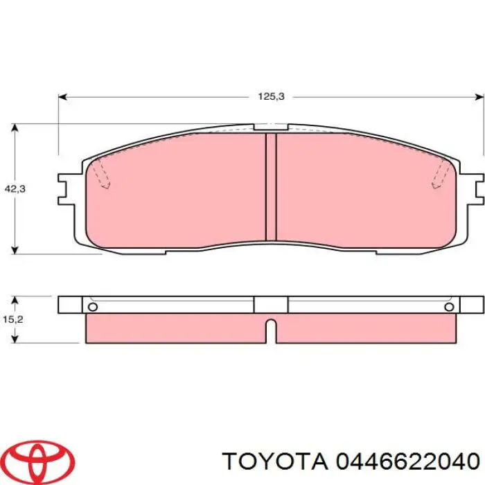 0446622040 Toyota pastillas de freno traseras