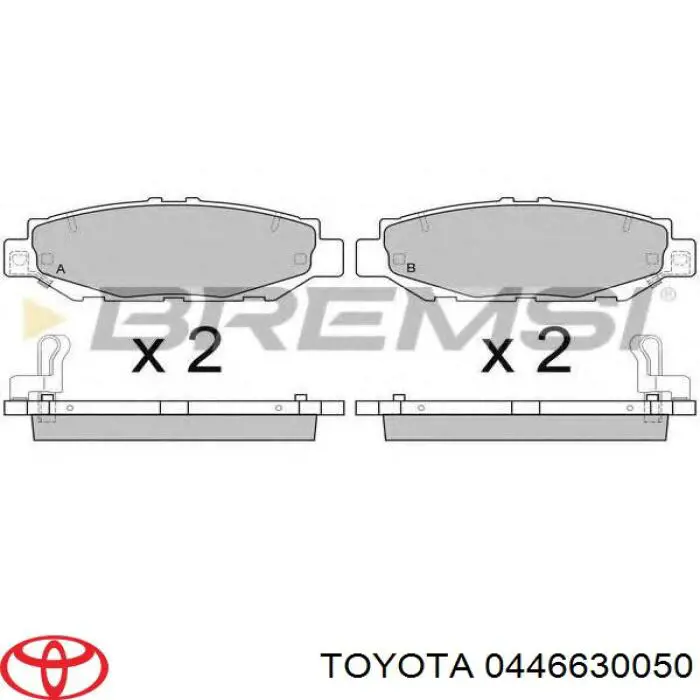 0446630050 Toyota pastillas de freno traseras