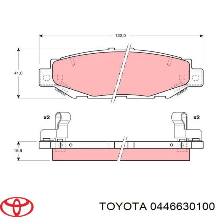 0446630100 Toyota pastillas de freno traseras