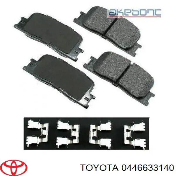 0446633140 Toyota pastillas de freno traseras