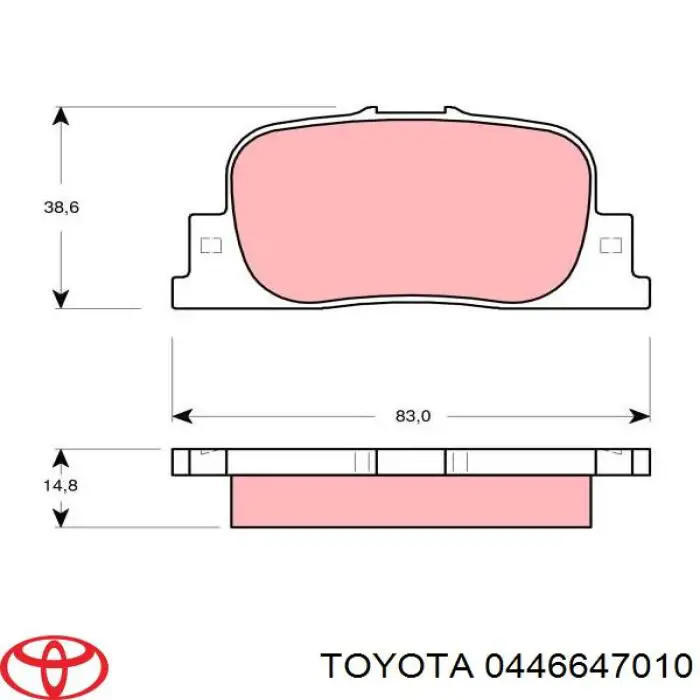 0446647010 Toyota pastillas de freno traseras