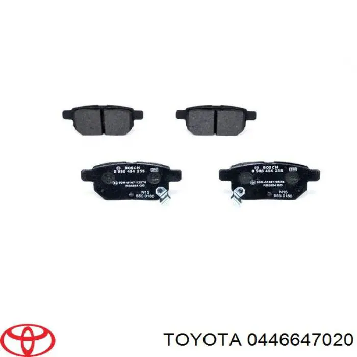 0446647020 Toyota pastillas de freno traseras