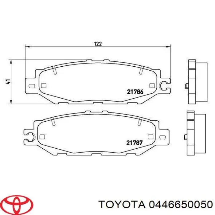 0446650050 Toyota pastillas de freno traseras