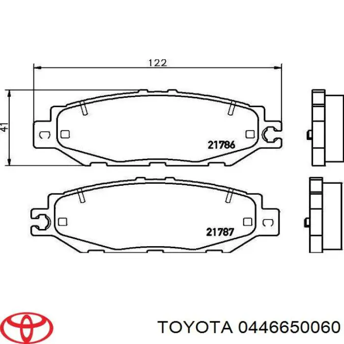 0446650060 Toyota pastillas de freno traseras