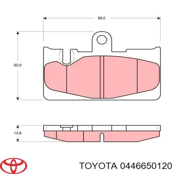 0446650120 Toyota pastillas de freno traseras