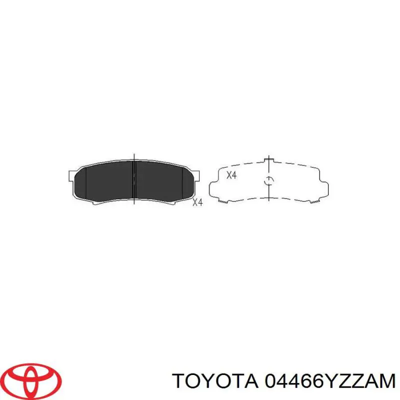 04466YZZAM Toyota pastillas de freno traseras