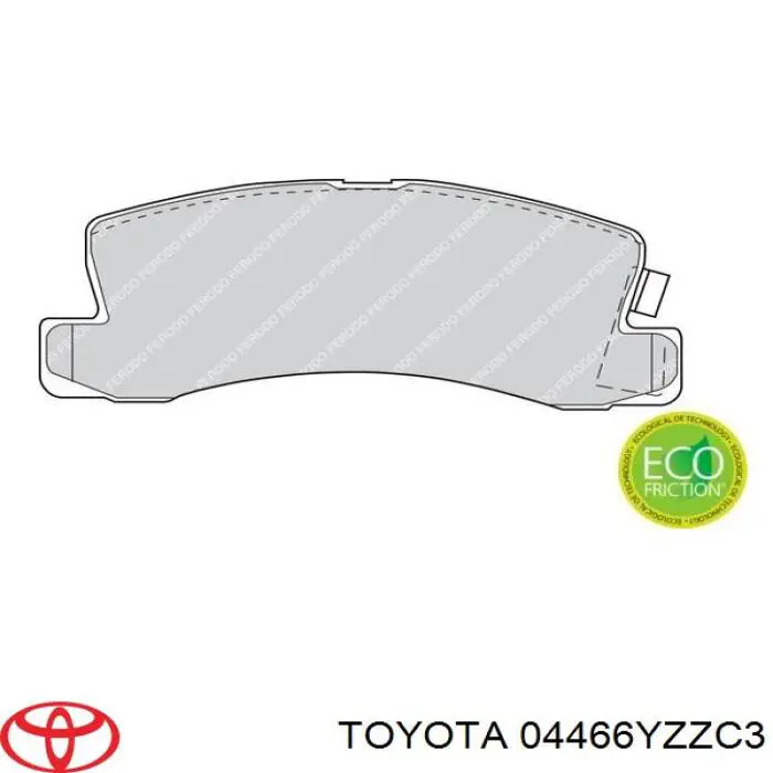 04466YZZC3 Toyota pastillas de freno traseras