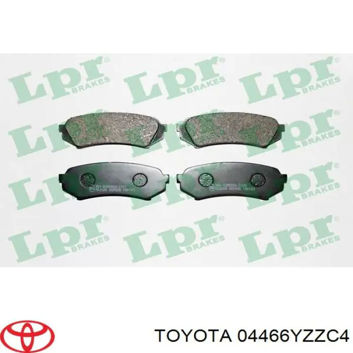 04466YZZC4 Toyota pastillas de freno traseras