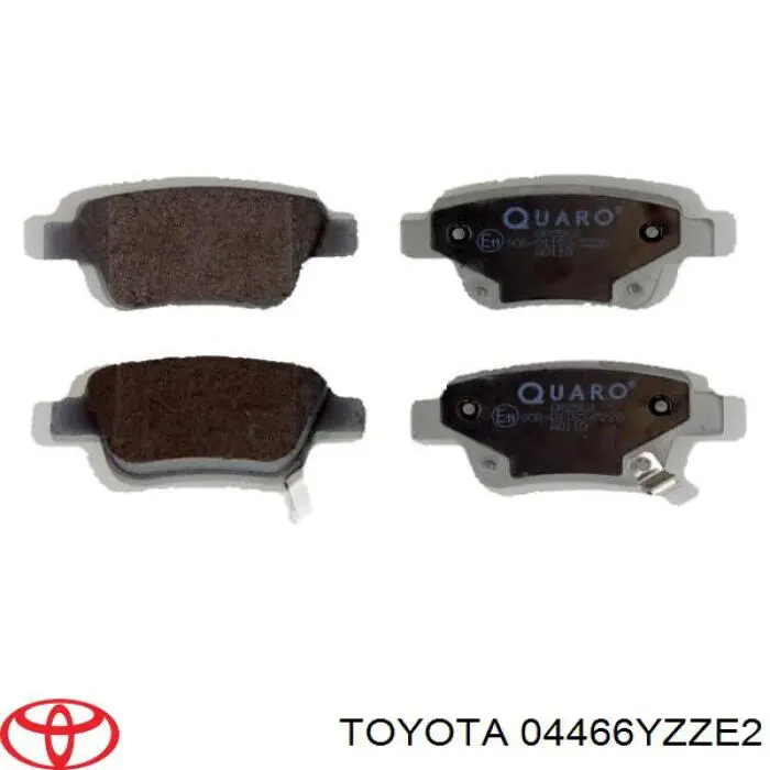 04466YZZE2 Toyota pastillas de freno traseras