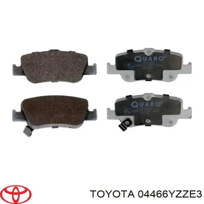 04466YZZE3 Toyota pastillas de freno traseras