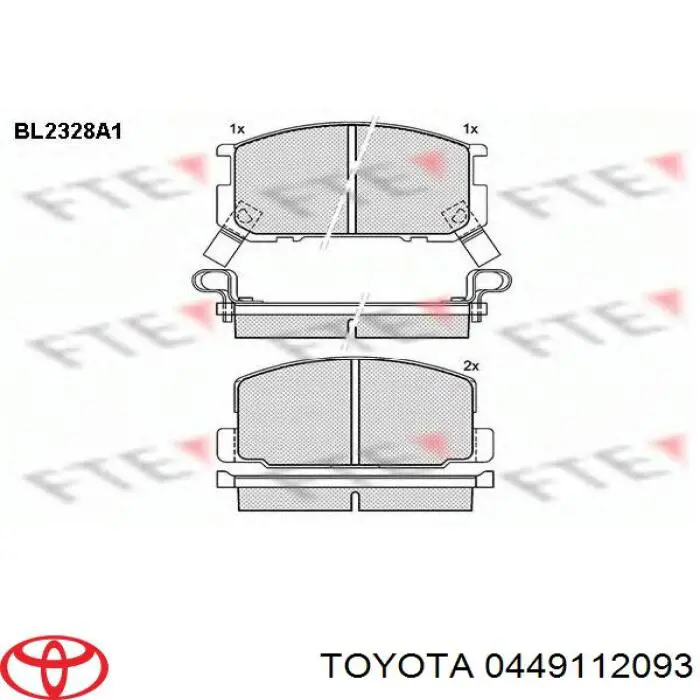 0446514010 Toyota pastillas de freno delanteras