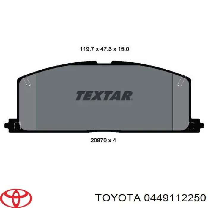 0449112250 Toyota pastillas de freno delanteras