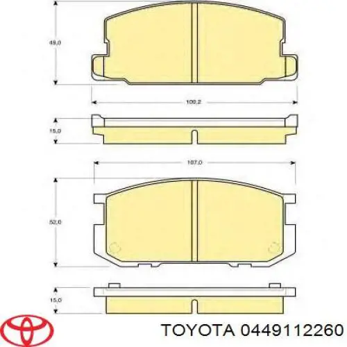 0449112260 Toyota pastillas de freno delanteras