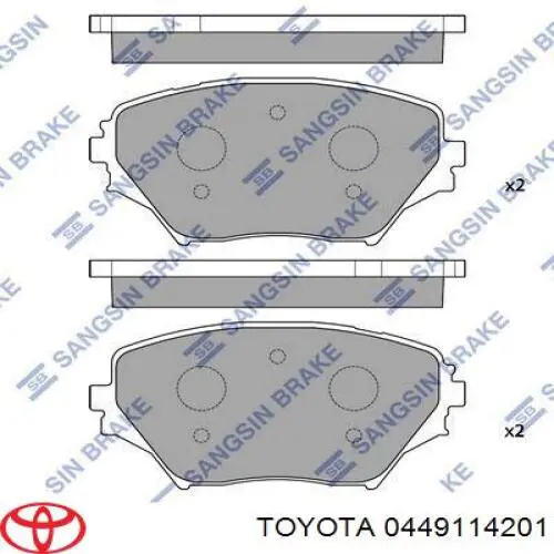 0449114201 Toyota pastillas de freno delanteras