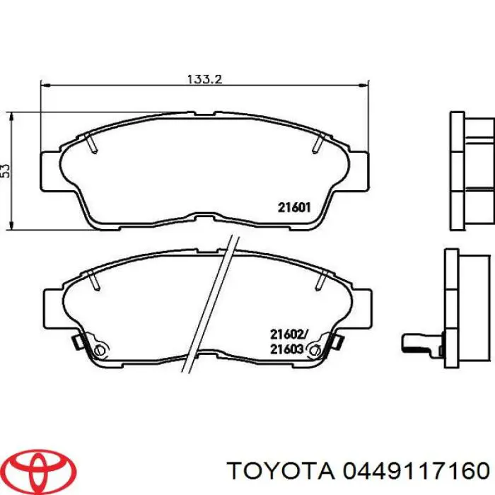 0449117160 Toyota pastillas de freno delanteras